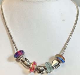 Chamilia Sterling Necklace & 7 Charms