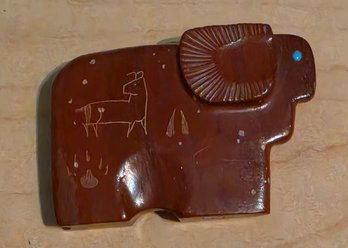 Signed Zuni Bighorn Sheep Fetish Carving By Ulysses Mahkee