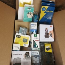 Box Of Camera Accessories & Cleaning Supplies