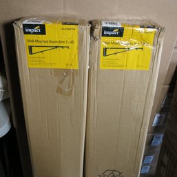 3 Items - 2 Wall Mounted Boom Arms, 1 Two-section Broadcast Arm