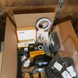 Box Of Misc. Camera Equipment