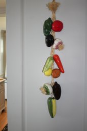 Vintage Mexican Pottery Hanging Vegetable Garland Wall Decor