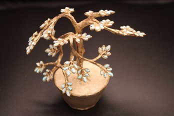 Faux Turquoise Bonsai Tree Sculpture