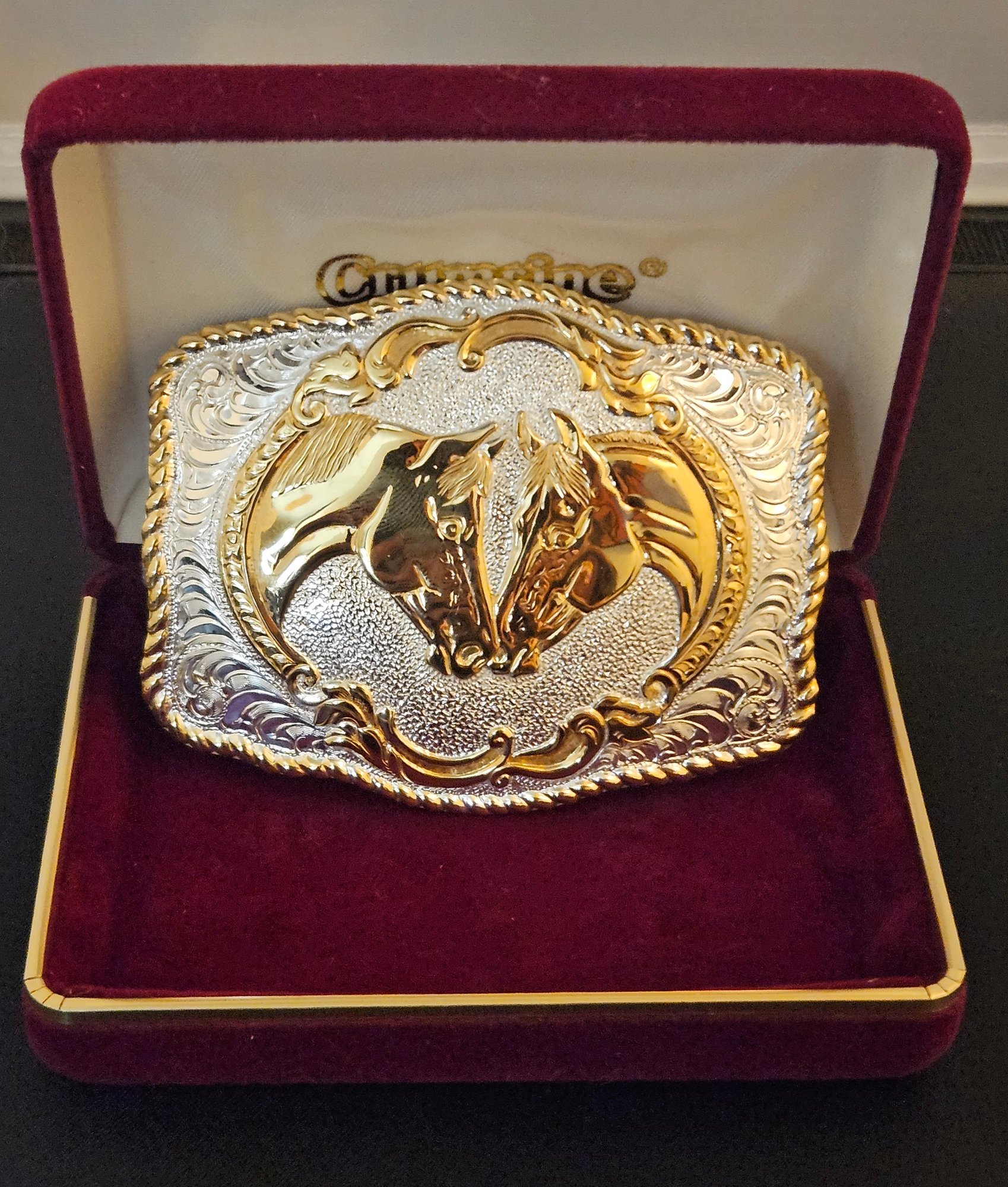 Crumrine Solid Bronze Belt Buckle Crumrine Engravable Southwestern Buckle - Virgin of  main image 2