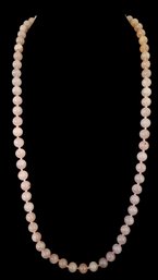 Rose Quartz Round Beaded Necklace With Clasp