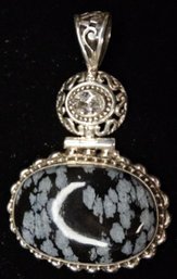 Sterling Silver Snowflake Obsidian Pendant