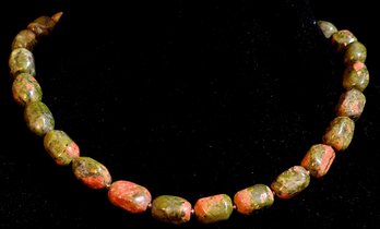 Unakite Stone Necklace With Clasp
