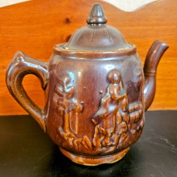 Vintage Rockingham Harker 'rebekah At The Well' Glazed Teapot