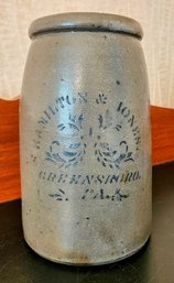 Hamilton And Jones One Gallon Stoneware Crock