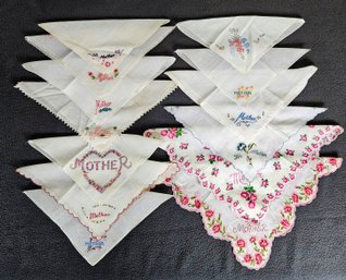 A Precious Collection Of 'mom' Vintage Handkerchiefs