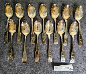 Silver-plate Bicentennial Thirteen Original States Complete Set By International