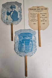 3 Vintage  The Exchange Bar And Cafe Paper Fans