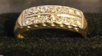 14k Yellow Gold 14 Diamond Ladies Ring .3CT