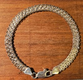 Vintage Sterling Silver Italian Inter Woven Etched Link Chain Bracelet (6g)