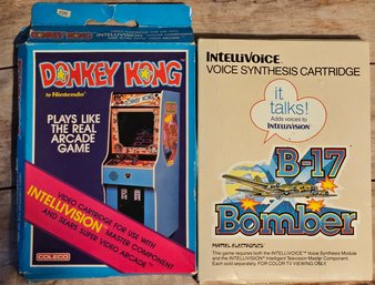 1981 Intellivision Donkey Kong And 1982 B-17 Bomber Voice Synthesis  Cartridge Games