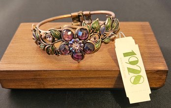 1928 Hand Enameled Floral Fantasy Bracelet