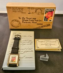 Womens Limited Edition Love Stamp On Face Watch With Original Box And Authenticity
