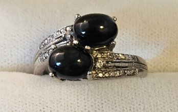 Black Star Sapphire CZ Ring 925 (5g) Size  9