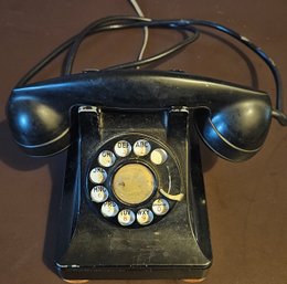 Vintage Western Electric Bell System Black Rotary 302 Telephone With Cords