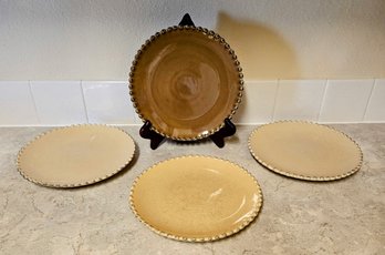 4 Costa Nova Dessert Plates 3 Pearl Cream And 1 Pearl Coco