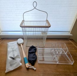 Lotion Applicator, Wire Basket And Organizer