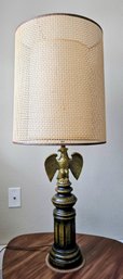 Mid Century Modern Dual Shade Design Brass And Ceramic Eagle Table Lamp