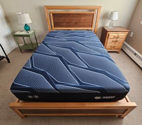 Full Woodley's Wittier Wood Addison Panel Storage Bed American Alder And Black Walnut  W Serta Iseries Hybrid