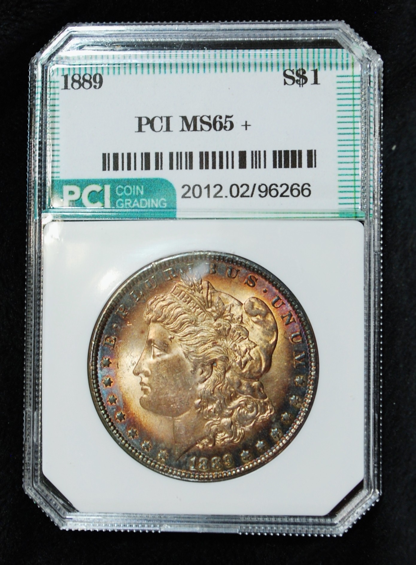 1889 Morgan PCI Graded MS65 SUPER RAINBOW TONING! NICE! (2cbr5) #9212 |  Auctionninja.com