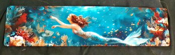 SWIMMING MERMAID Decorative Aluminum Metal Wall Plaque Sign SUPER NICE!