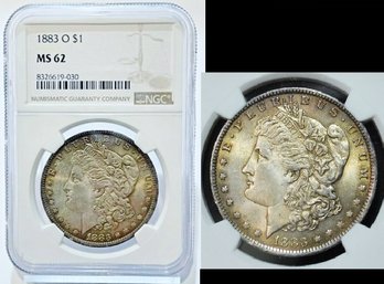 1883-O NGC Graded Morgan Silver Dollar  MS-62  Nice Coin!   (sma29)