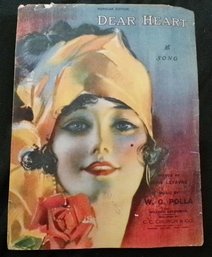 Vintage Sheet Music DEAR HEART By Jean LeFavre And W.C. Polla C1919