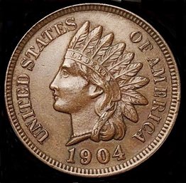 1904  Indian Cent XF PLUS  FULL LIBERTY &  4  DIAMONDS! SUPER! (swm7)