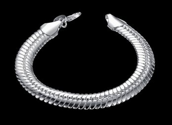 Wide Sterling Silver 925 Flat Snake Bracelet SUPER NICE!  NEW