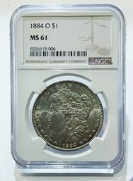 1884-O NGC Graded Morgan Silver Dollar  MS-61  Nice Coin!   (rac21)