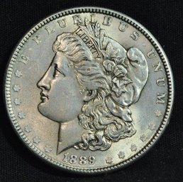 1889  Morgan Silver Dollar  XF Plus / AU Full Chest Feathering  (erc52)
