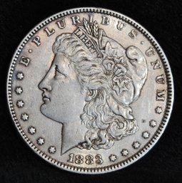 1883  Morgan Silver Dollar XF / VF PLUS In Capsule (5ark7)