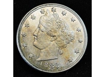 1883 Liberty 'V' Nickel  XF Plus!  Nice!  Some Natural Toning (beu33)
