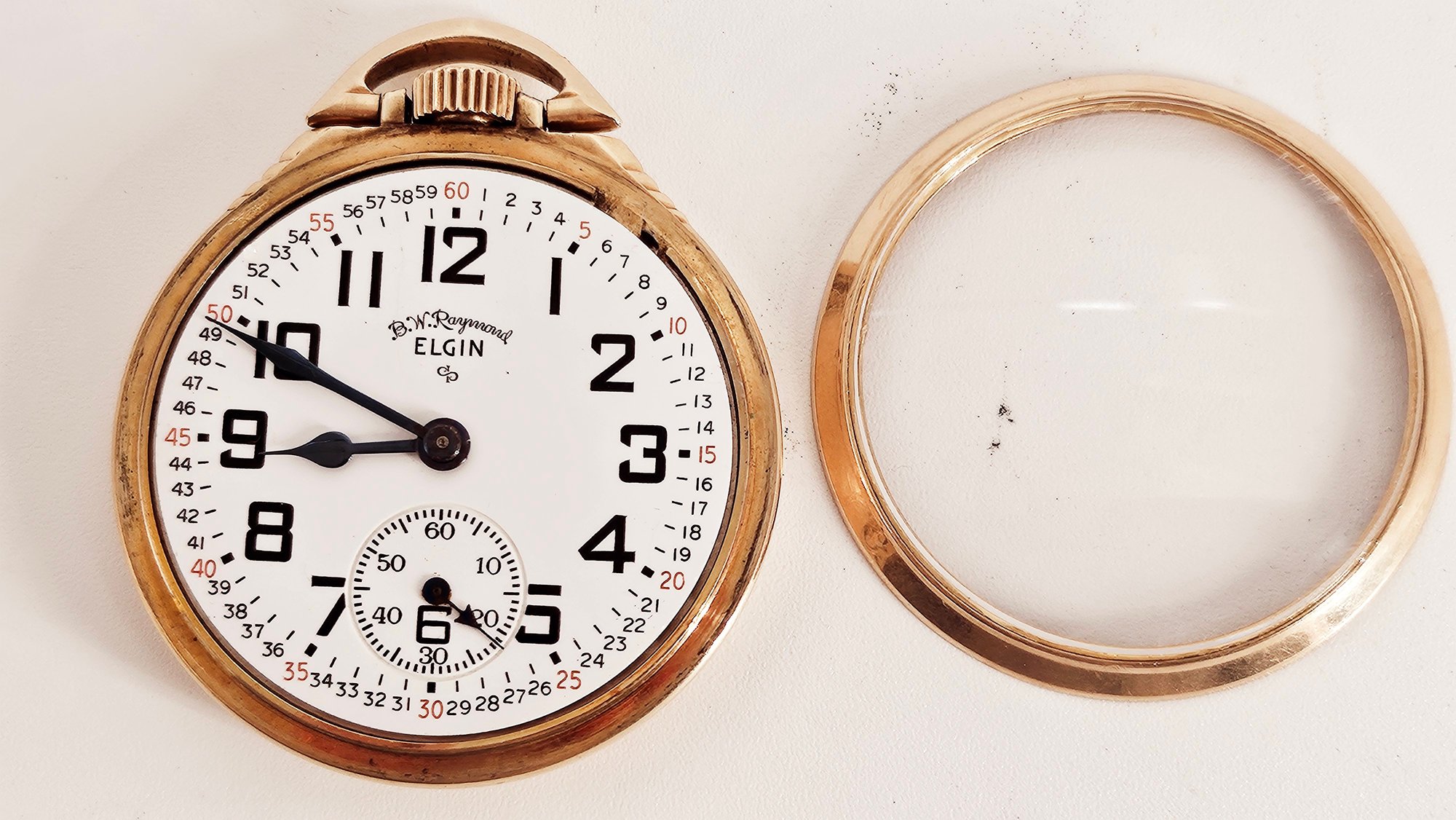 Elgin Railroad Grade Pocket Watch Raymond 21 Jewels 10k Gold