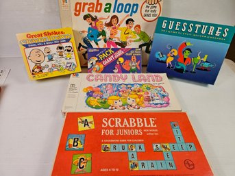 Games- 1964 Scrabble, Grab A Loop, Candyland Etc