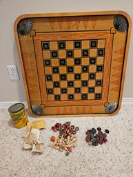 Crown And Archarina Caprom Game Board With Game Pieces, Nets Are Intact, Double-sided