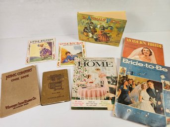 Vintage-  2 Cookbooks, Three Children, Three Magazines