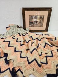 Afghan 56x74, Framed Print, Plaster Wall Hanging