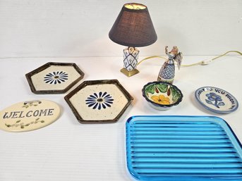 Small Jim Shore Angel, Pretty Small Platters, Small Lamp