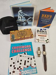 El - Roi -tan Cigar Box, Great Shape For Age, Guess Watch With Leather Band, Quart Watch With Metal Band