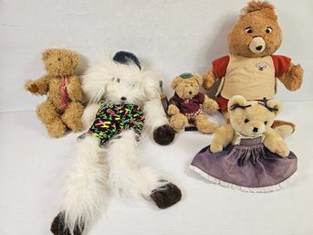 Stuffed Animals, Russ Golfer, Dog Puppet, Teddy Ruxpin, With A Tote