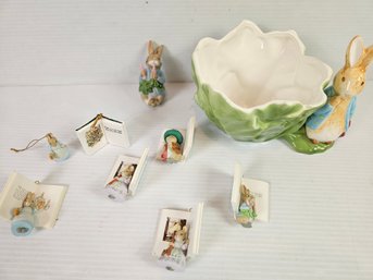 Beatrix Potter Lot- Bowl, Ornaments