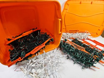 Tote With Lid Plus Six Strands Of Lights On Holders