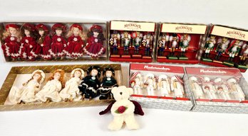 Ornament Sets - Vintage Style Dolls And Nutcrackers And Russi Teddy