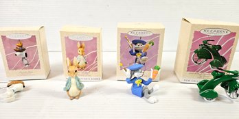 4 Hallmark Ornaments- Bugs Bunny, Beatrix Potter, Murry Sidewalk Cruiser, Snoopy