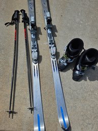 Skis, Pole, Saloman Boots